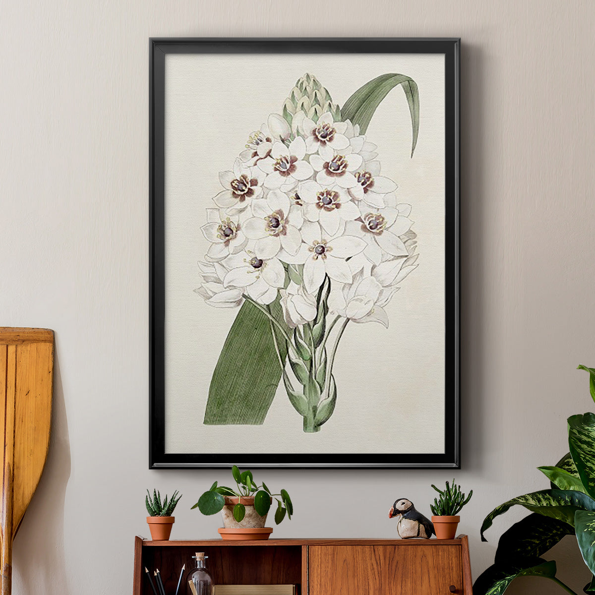 Flore Albo II - Modern Framed Canvas Print