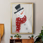 Festive Snowman I - Modern Framed Canvas Print