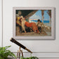 Orientalist portrait scene by Jean-Joseph Benjamin-Constant in an ornate weathered white frame displayed in a light-toned interior setting.