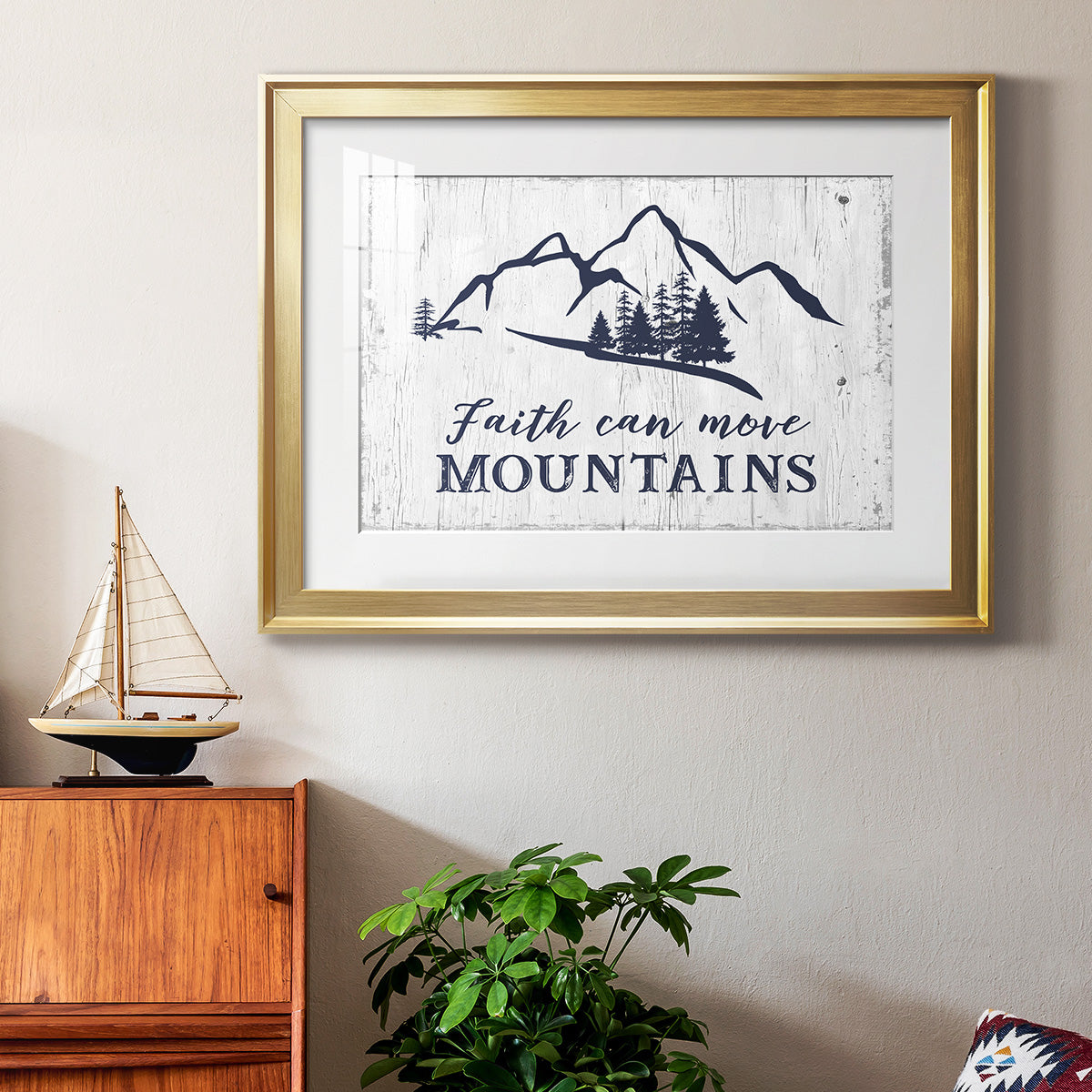 Move Mountains - Modern Framed Art Print