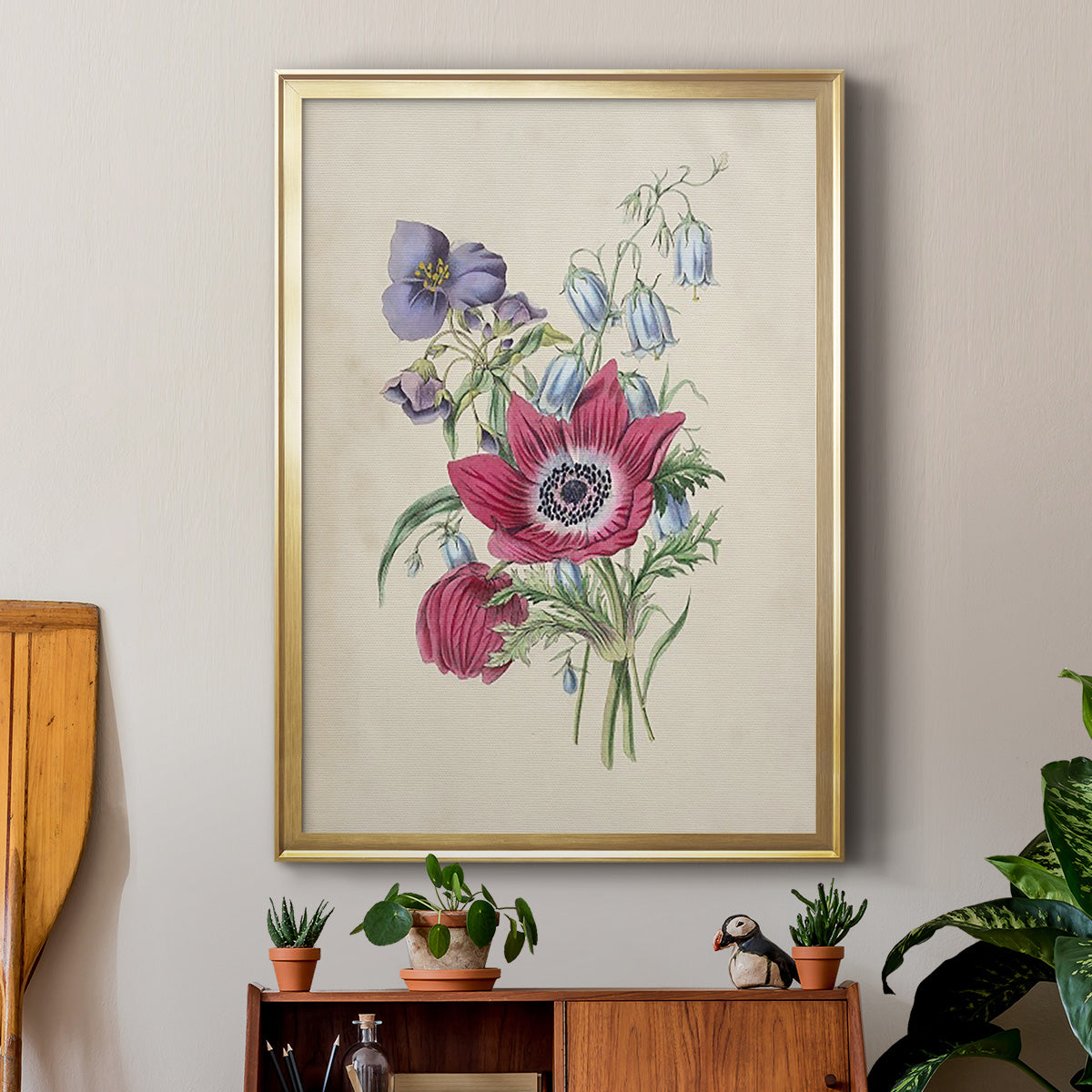 Antique Garden Bouquet I - Modern Framed Canvas Print