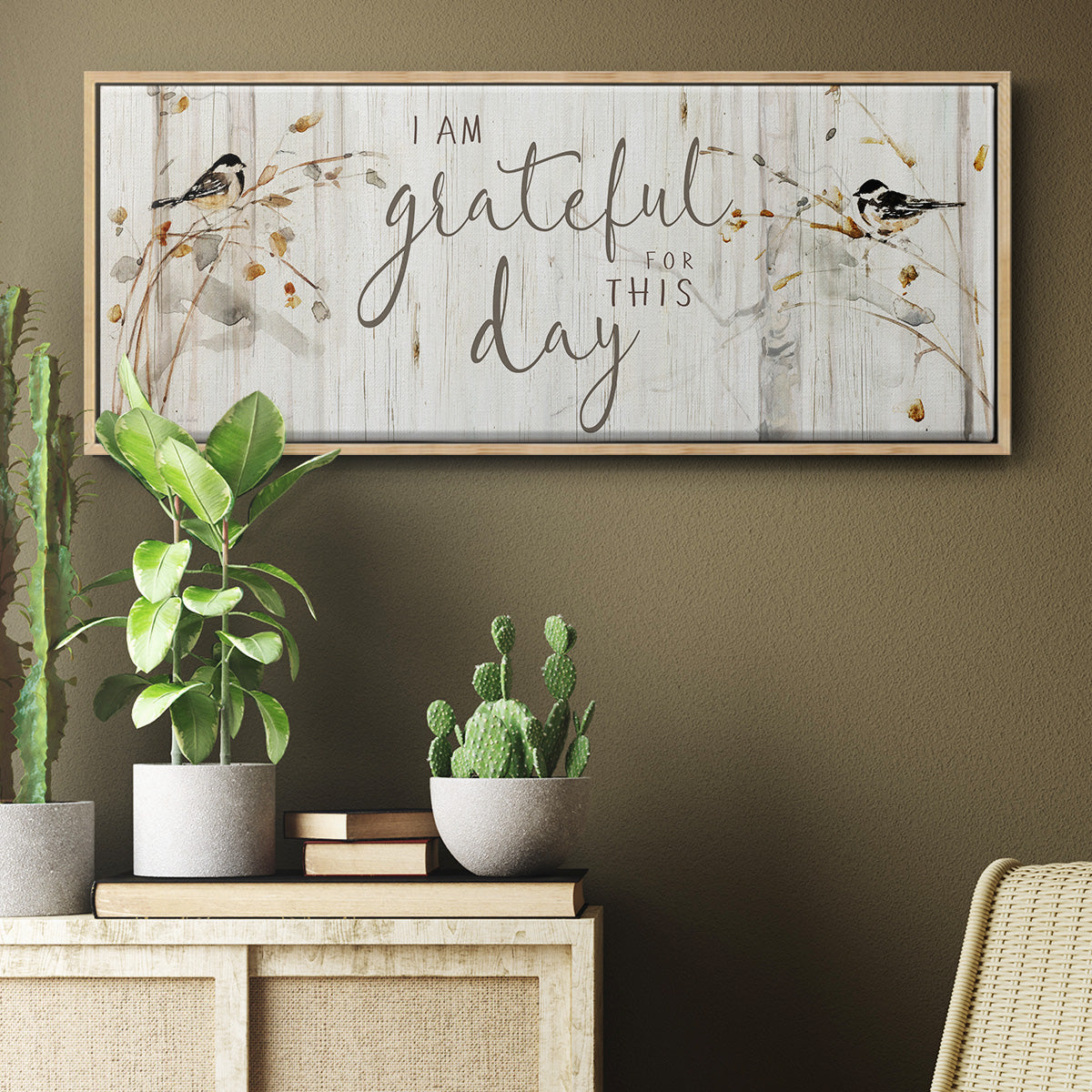 Grateful for this Day - Floater Framed Canvas Print