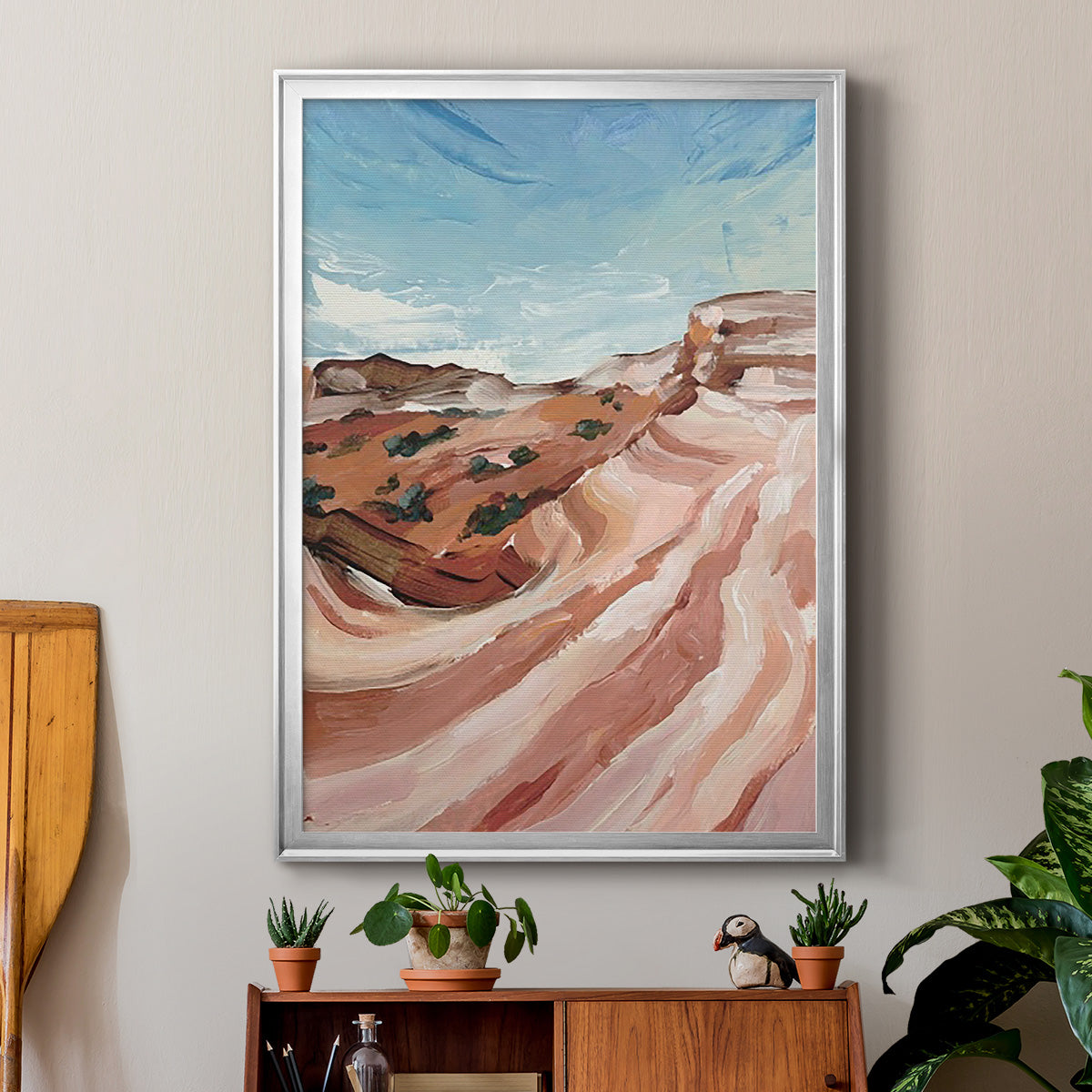 Impasto Plateau II - Modern Framed Canvas Print