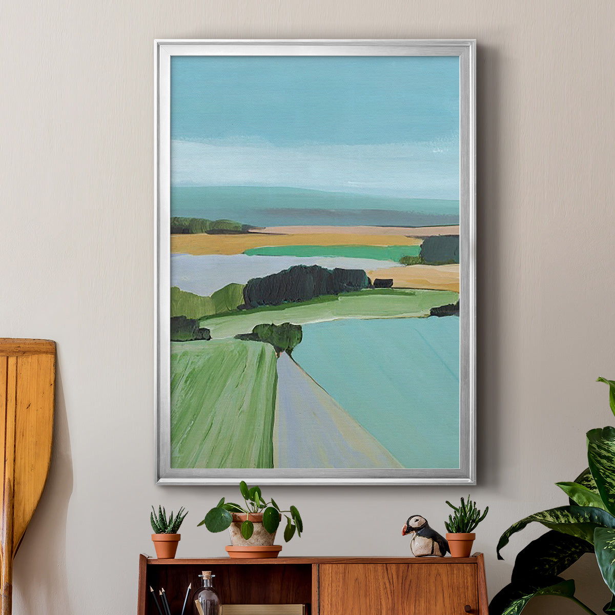 Bright Colored Countryside III - Modern Framed Canvas Print