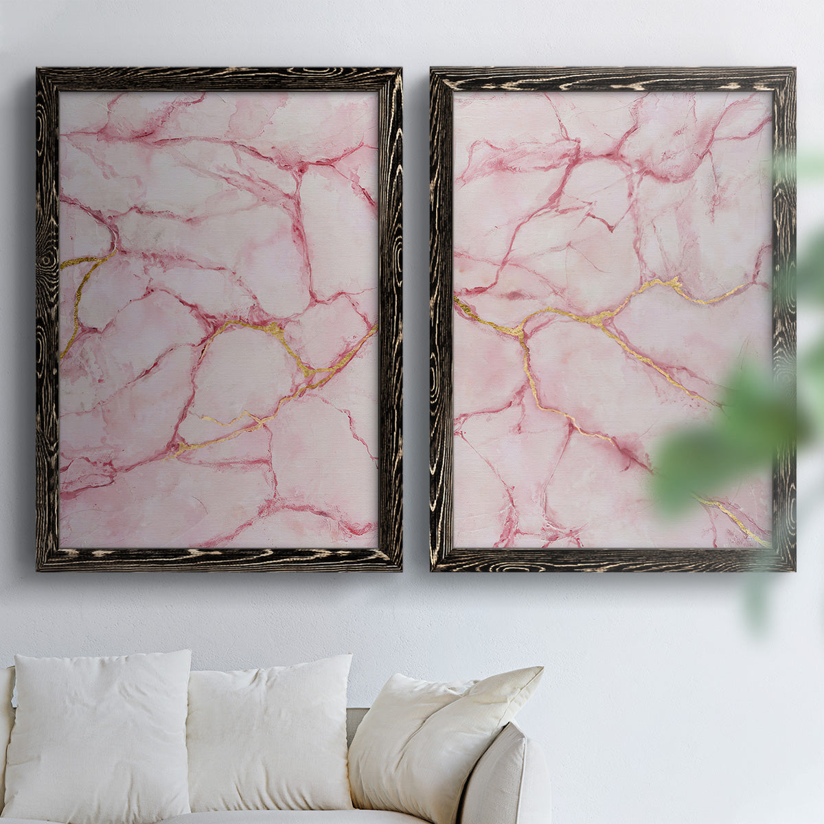 Rose Marble I - Premium Framed Canvas 2 Piece Set - Ready to Hang