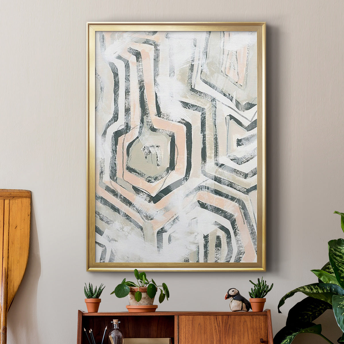 Sand Glyphs I - Modern Framed Canvas Print