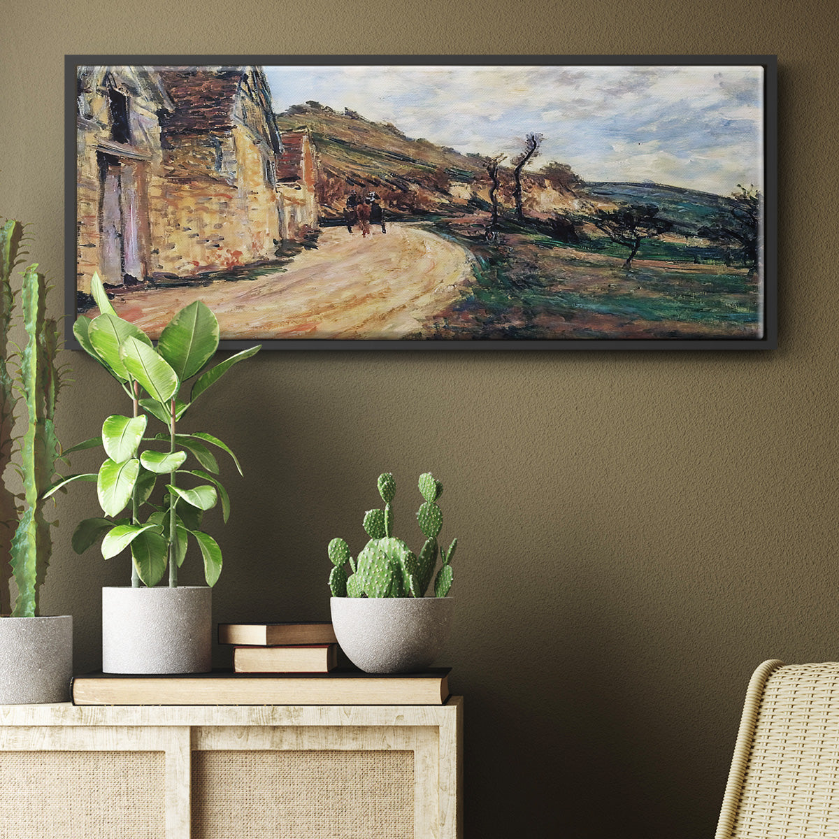 The Road in Giverny, 1885 - Floater Framed Canvas Print
