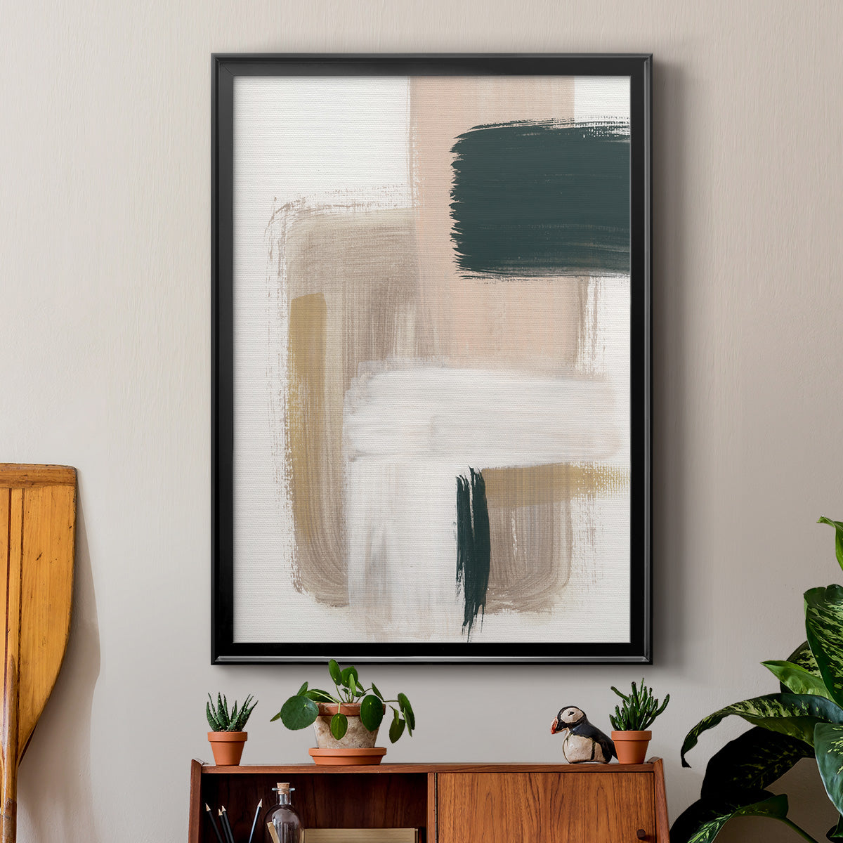 Marble Block Symmetry I - Modern Framed Canvas Print