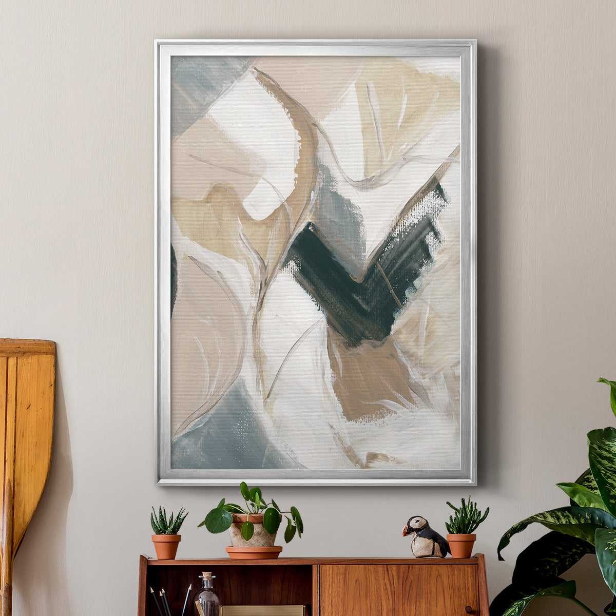 Marble Lines II - Modern Framed Canvas Print