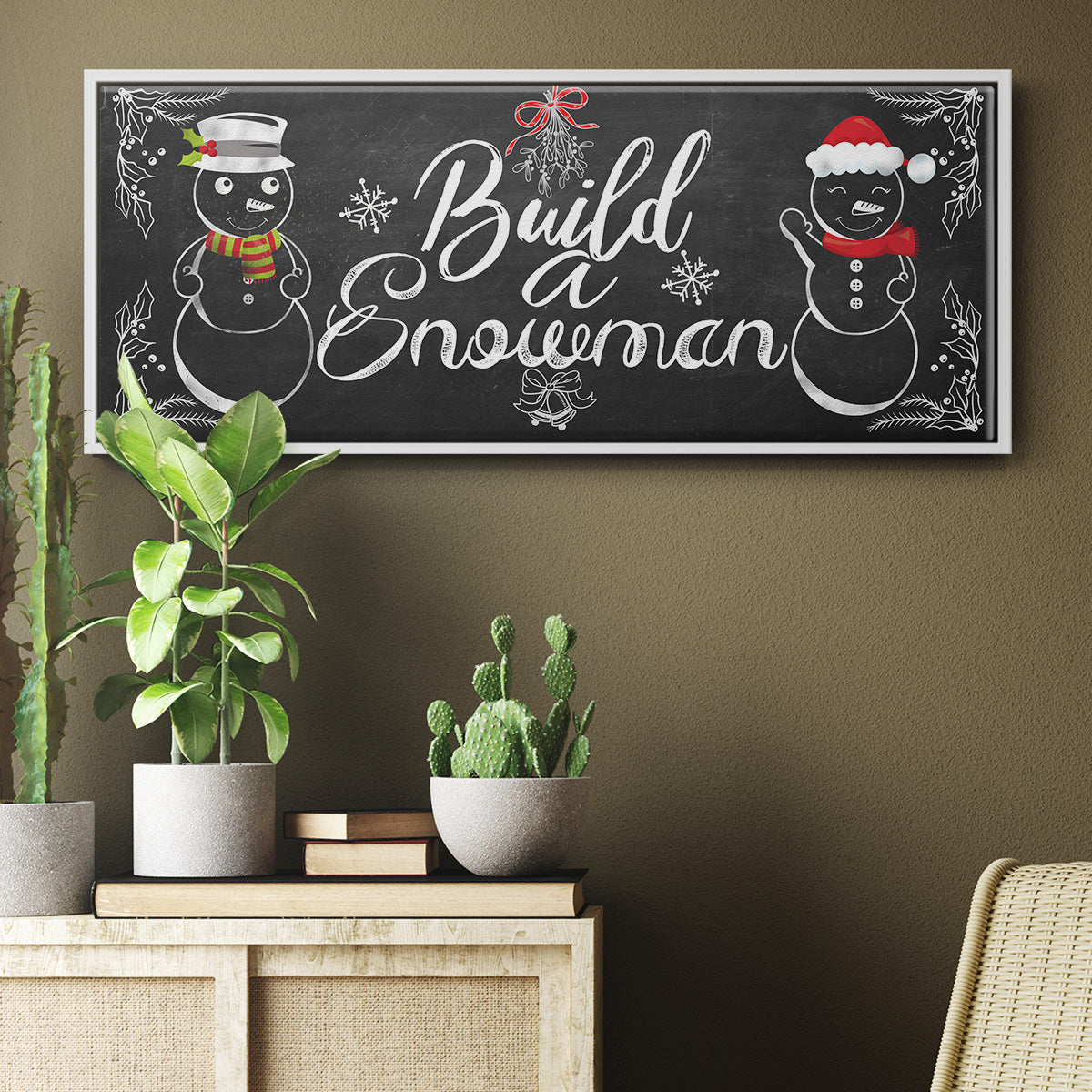 Build a Snowman - Floater Framed Canvas Print