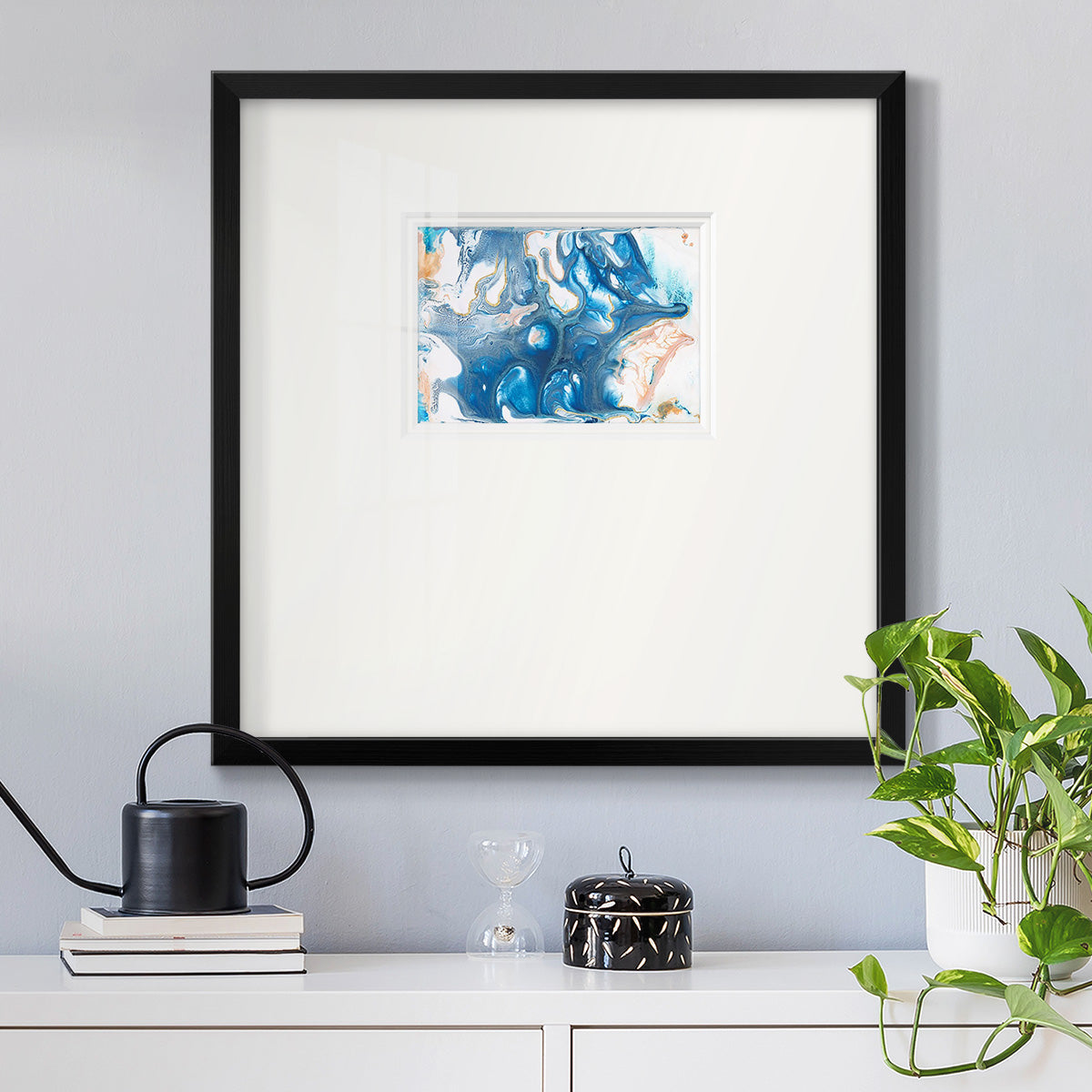 Dancing Blue II Premium Framed Print Double Matboard