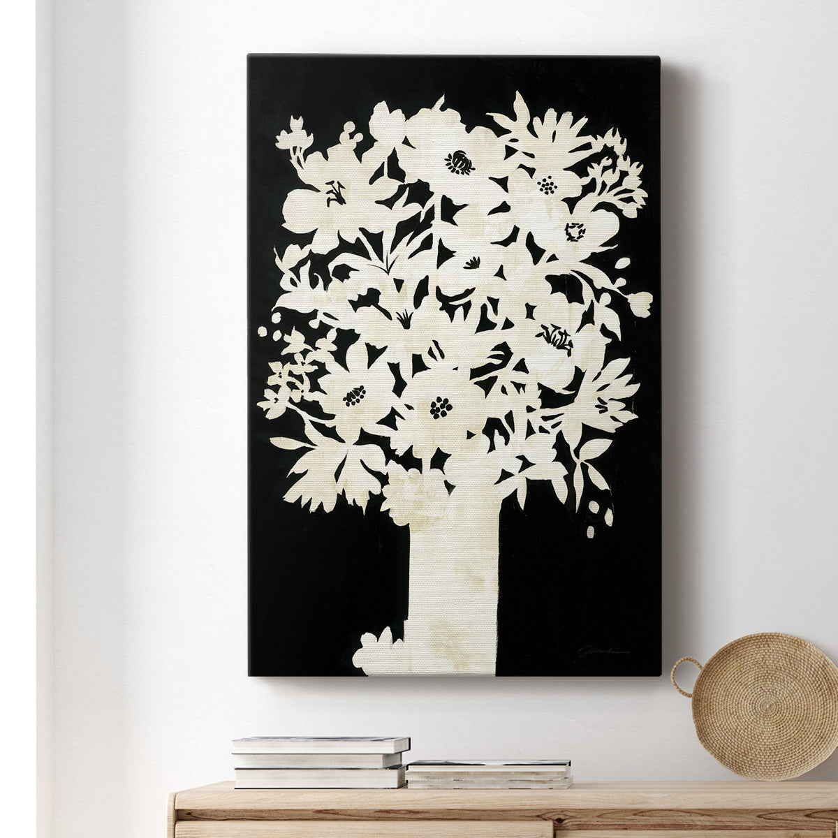 Floral Silhouette - Canvas Art Print