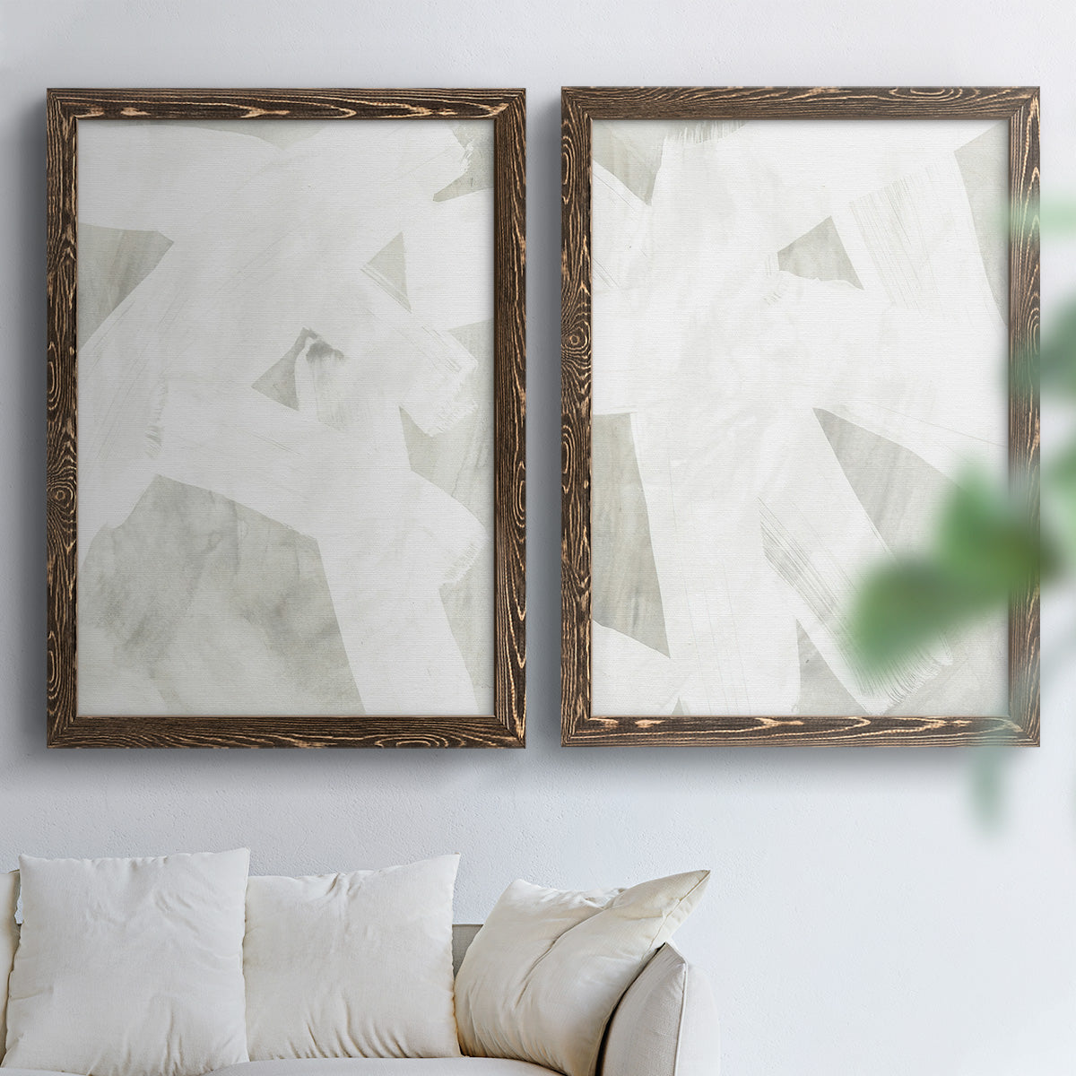 Stone Brush I - Premium Framed Canvas 2 Piece Set - Ready to Hang