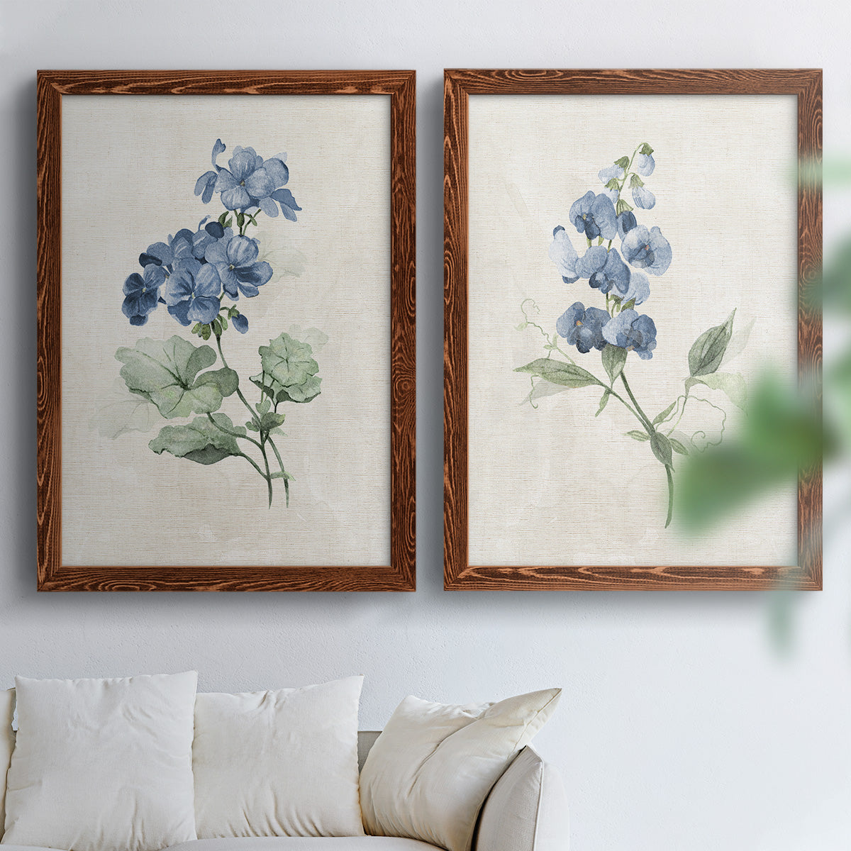 Farmhouse Periwinkle I   - Premium Framed Canvas 2 Piece Set - Ready to Hang