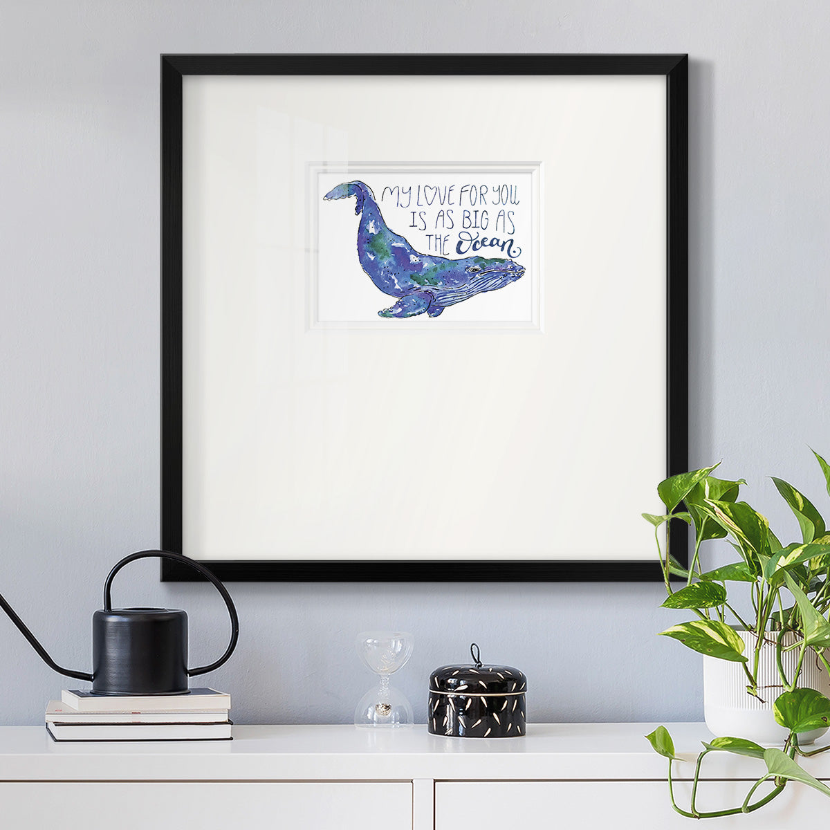 Whale Love II Premium Framed Print Double Matboard