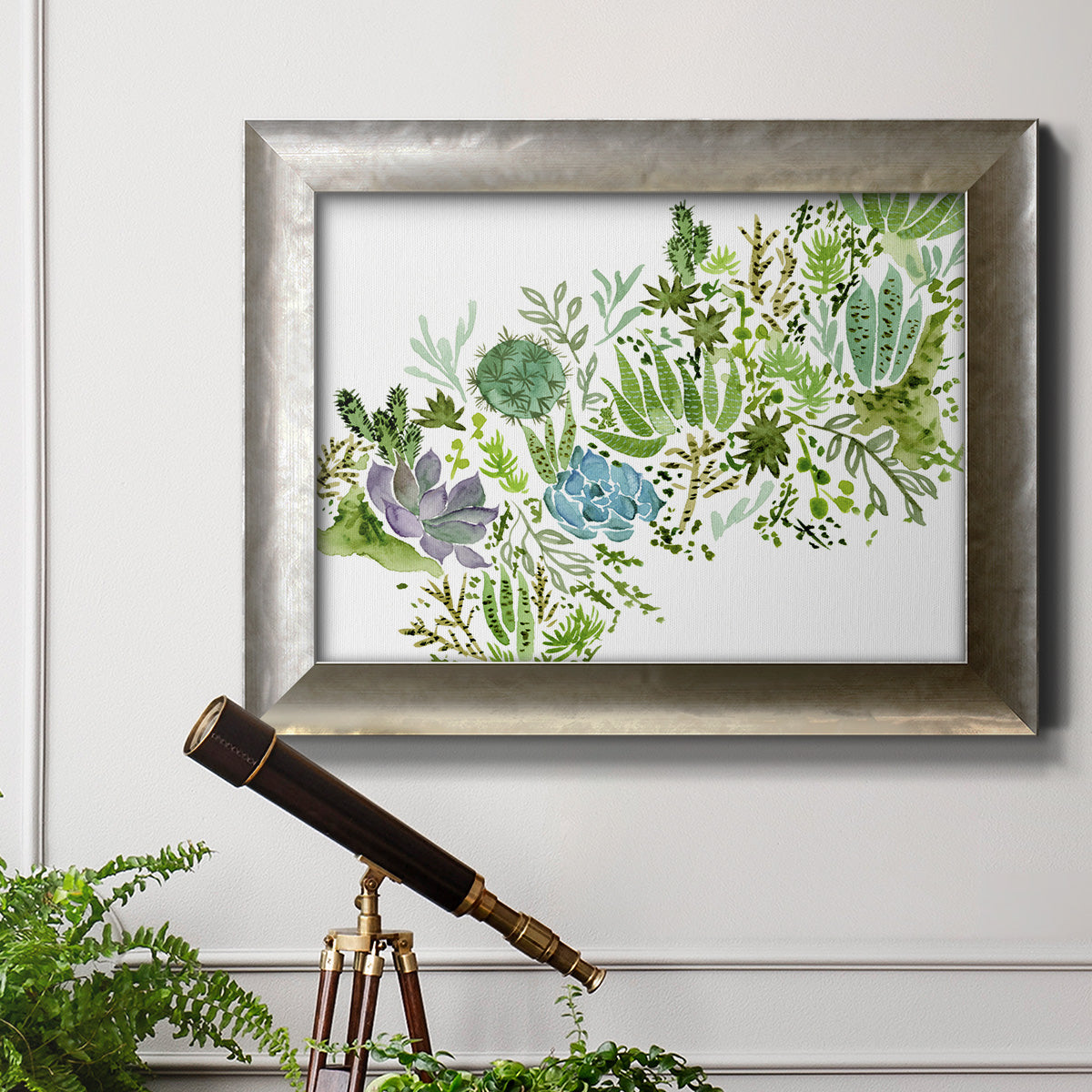 Succulent Field I Premium Framed Canvas- Ready to Hang