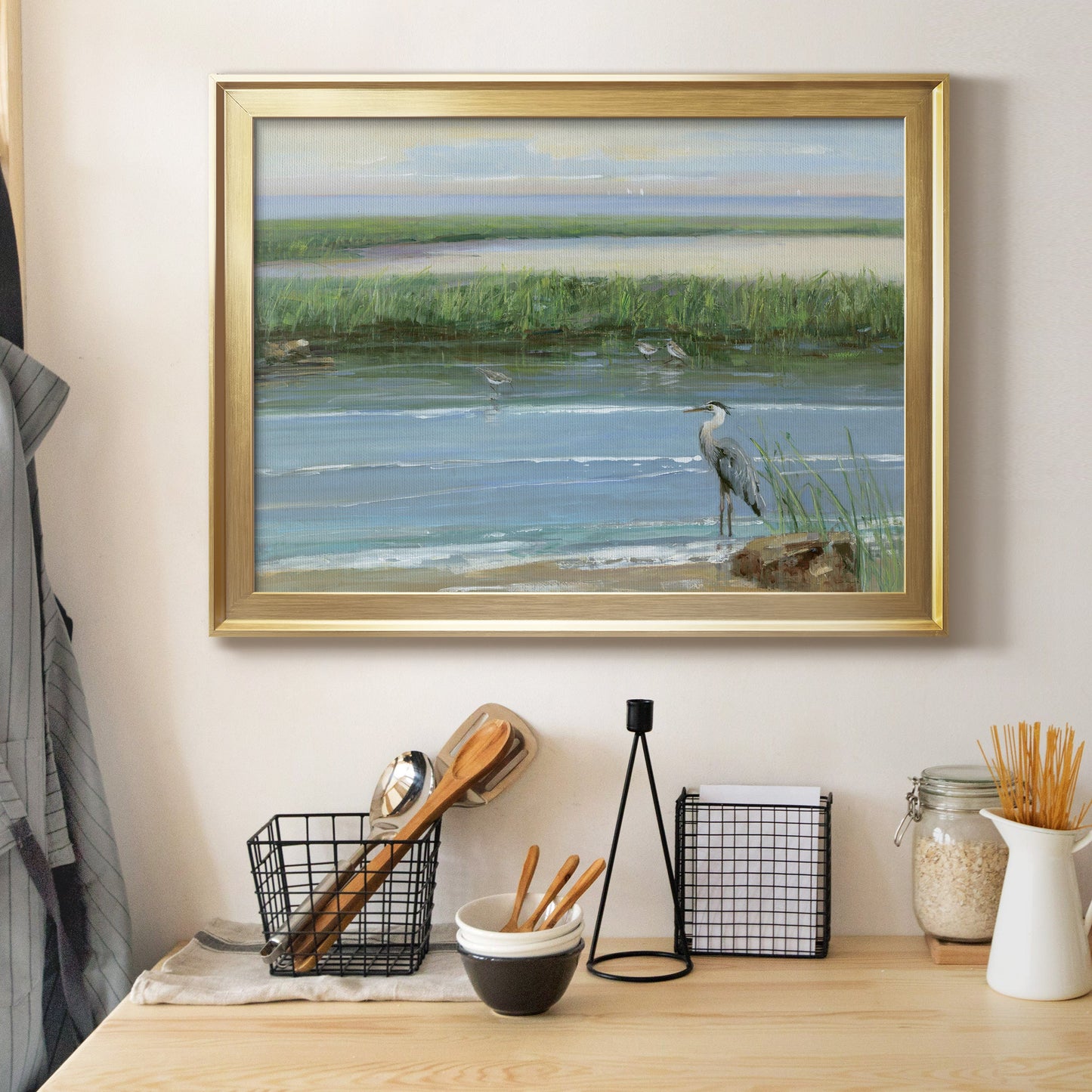 Wading at Dusk Premium Classic Framed Canvas - Ready to Hang