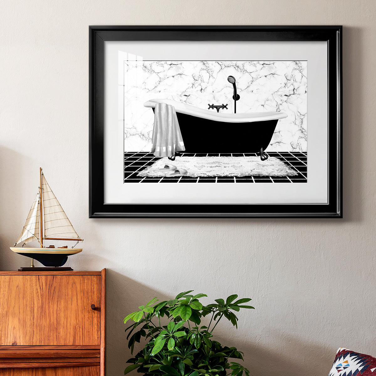 Modern Bath I Premium Framed Print - Ready to Hang