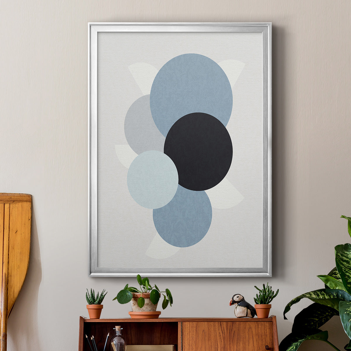 Shapely Blues II - Modern Framed Canvas Print
