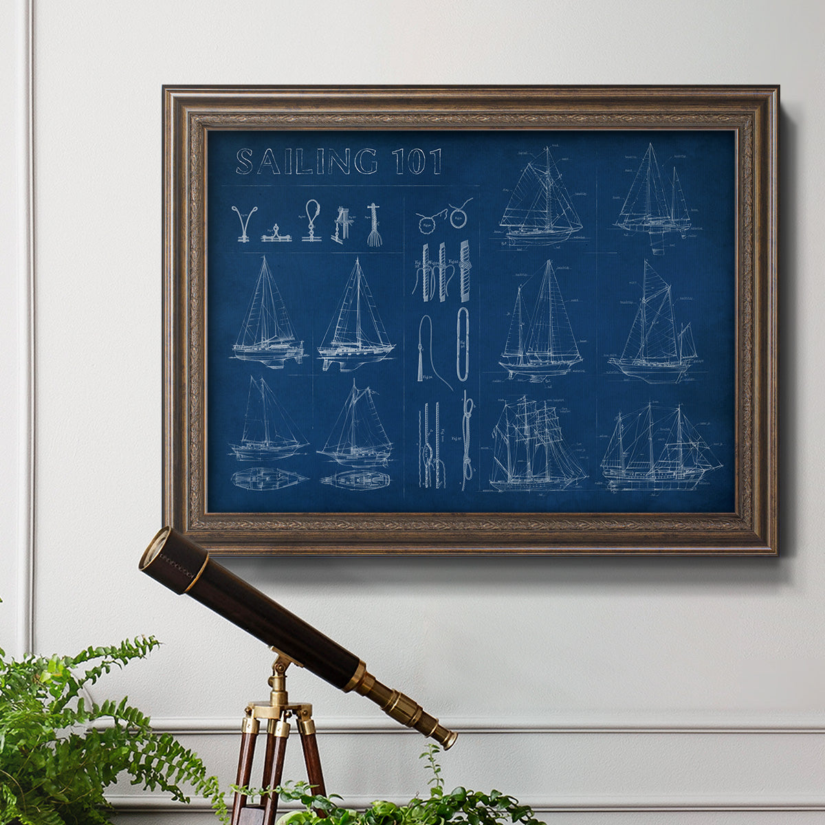 Sailing Infograph Premium Framed Canvas- Ready to Hang