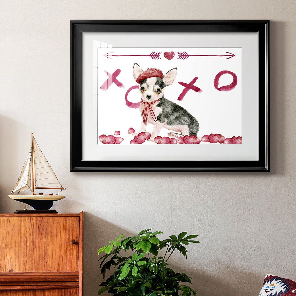 Puppy Valentine Collection A - Modern Framed Art Print