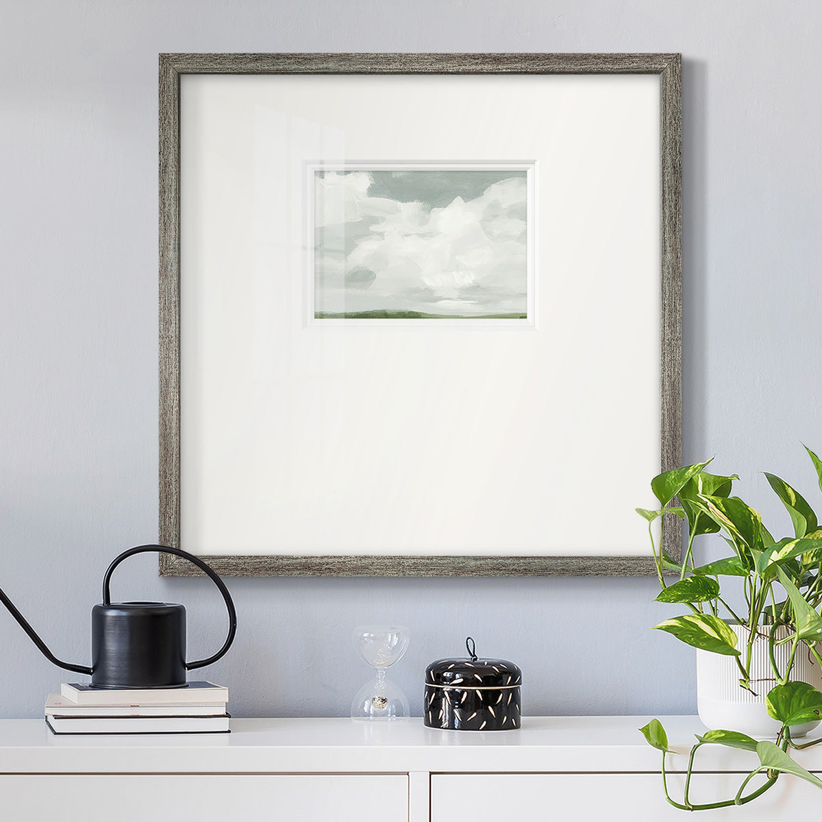 Gray Stone Sky I Premium Framed Print Double Matboard