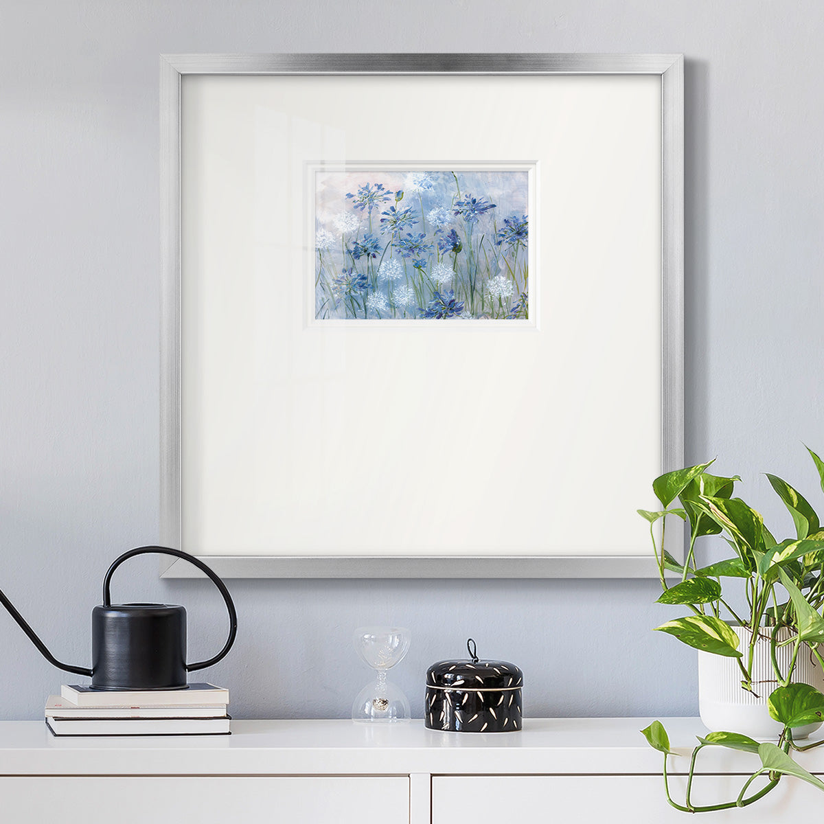 Dandelion and Agapanthus Premium Framed Print Double Matboard