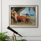 Orientalist portrait scene by Jean-Joseph Benjamin-Constant in an ornate champagne frame displayed in a light-toned interior setting.