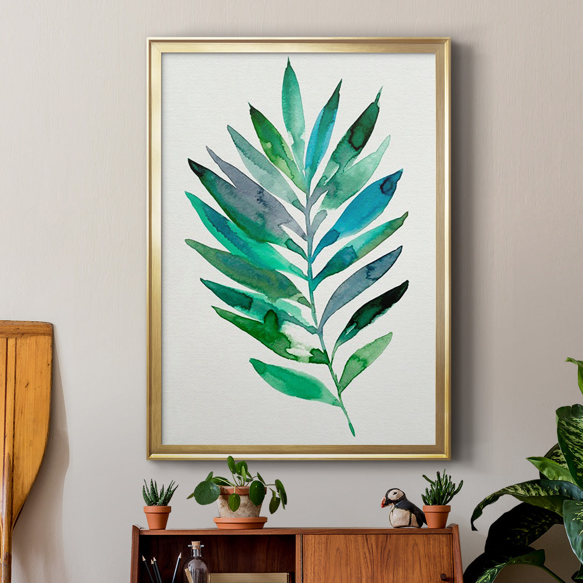 Palm Frond Flow III - Modern Framed Canvas Print