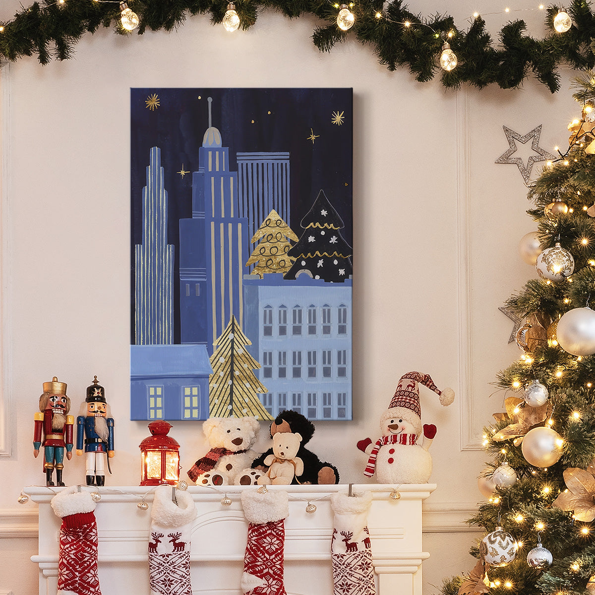 Holiday Night Collection B - Gallery Wrapped Canvas