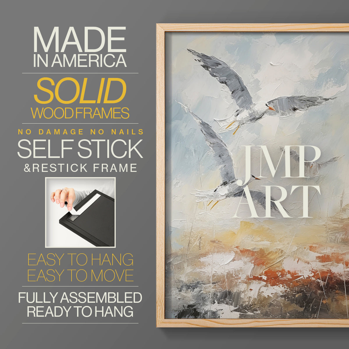 Sea and Shore Series CII - Restickable Framed Art Set