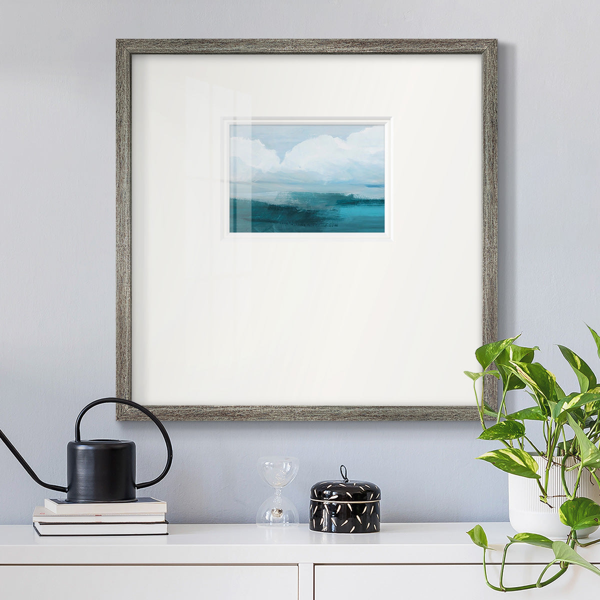 Azure Rising I Premium Framed Print Double Matboard