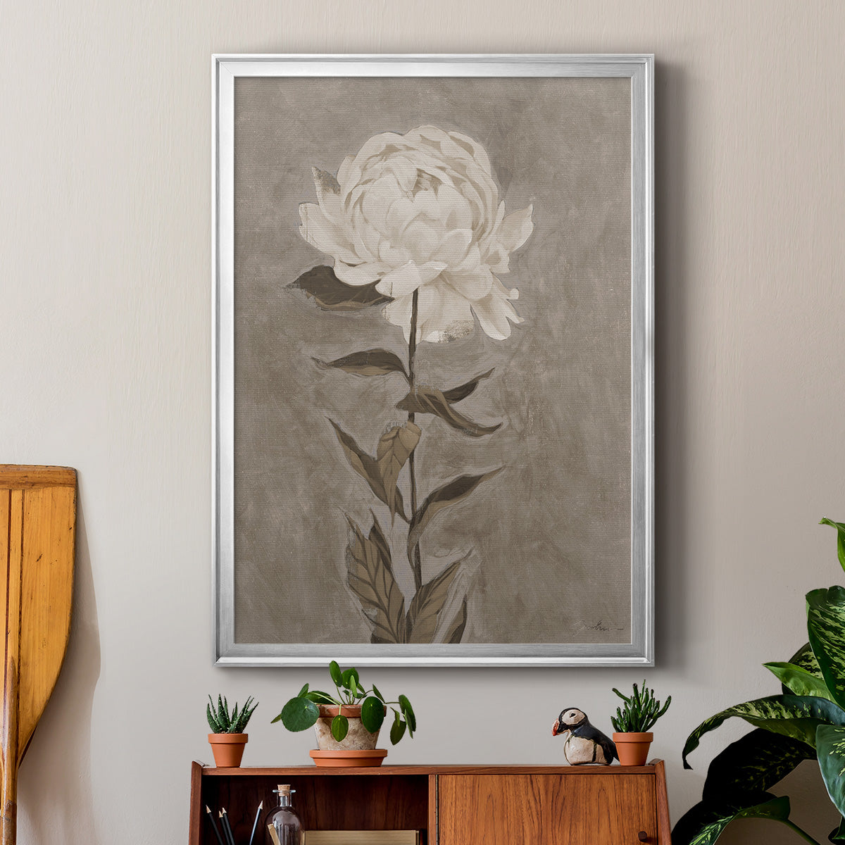 Pretty As A Peony I - Modern Framed Canvas Print