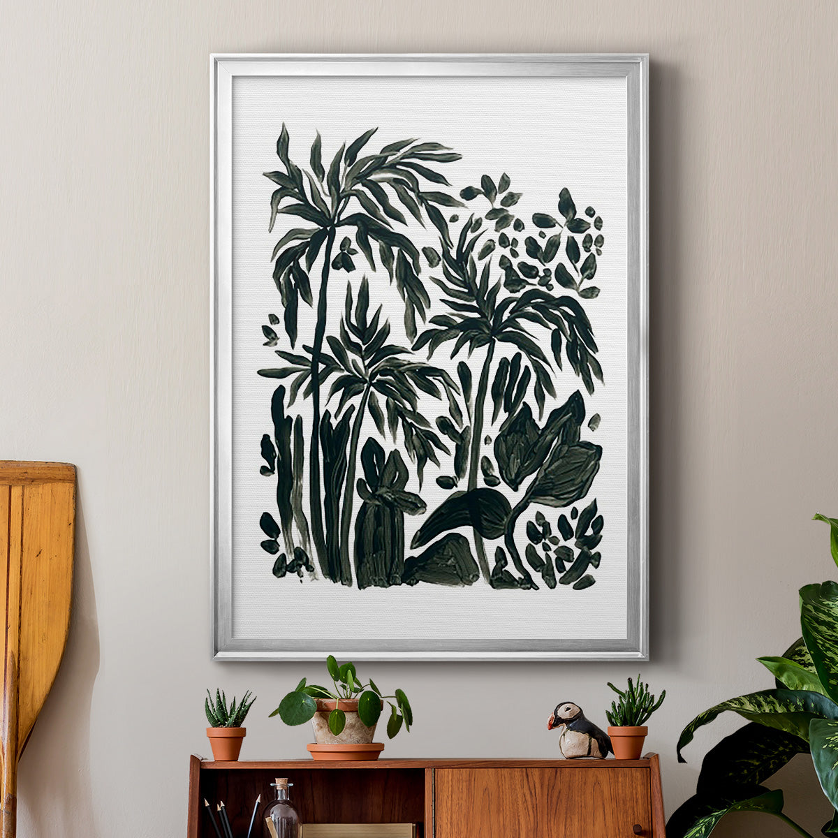 Ink Jungle III - Modern Framed Canvas Print
