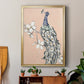 Peacock in Gold III - Modern Framed Canvas Print