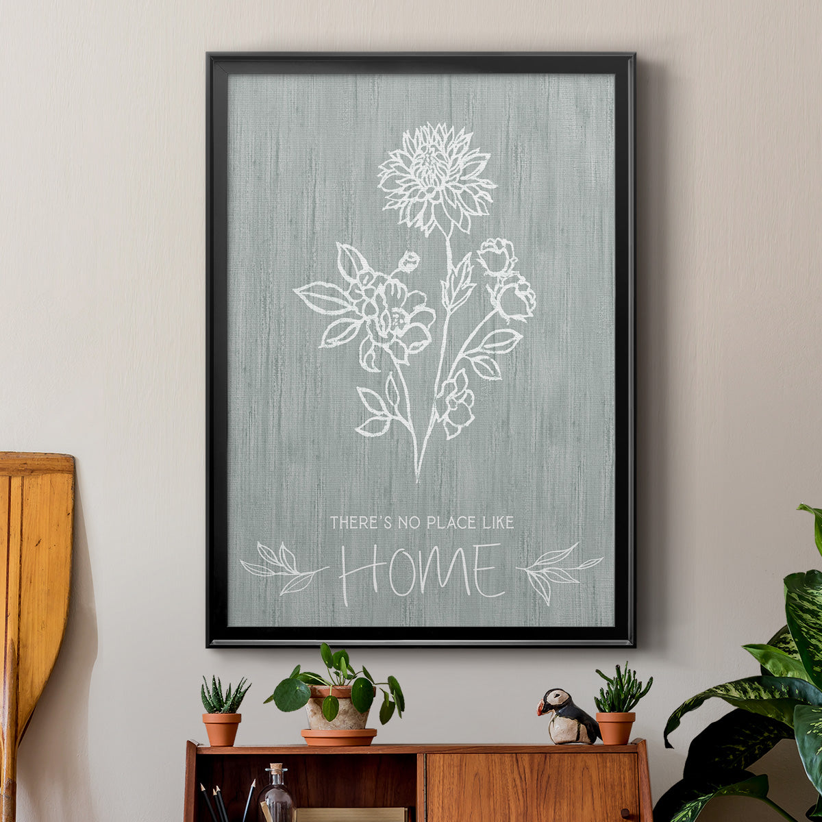 No Place Like Home Sketch - Modern Framed Canvas Print