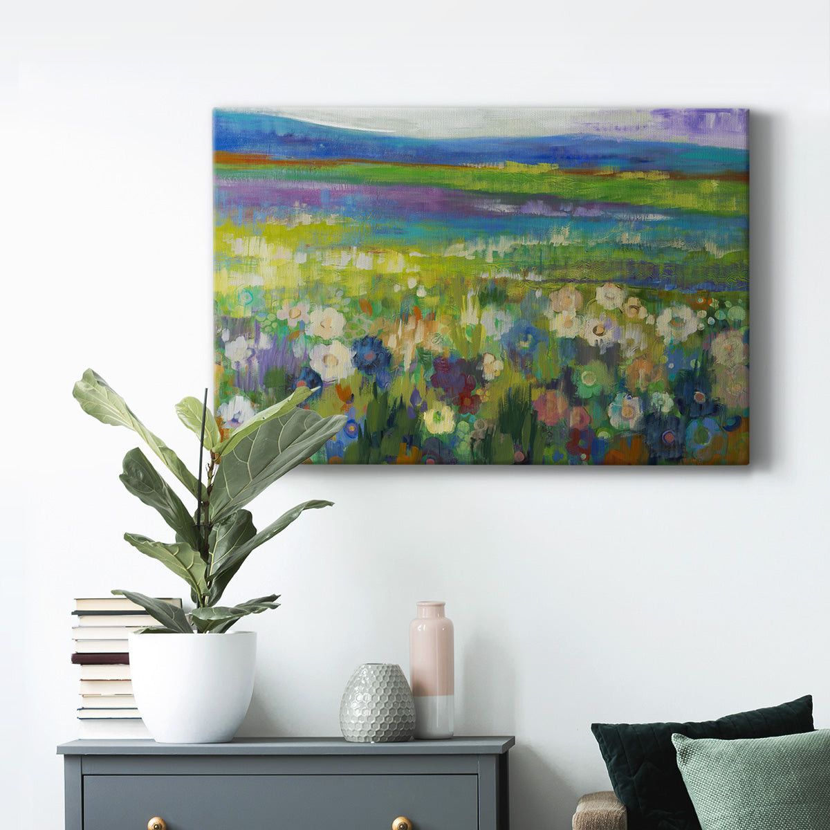 Flowerfields Premium Gallery Wrapped Canvas - Ready to Hang