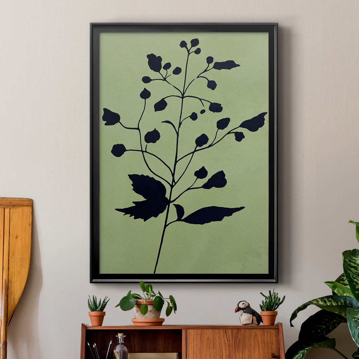 Earthly Botanical II - Modern Framed Canvas Print