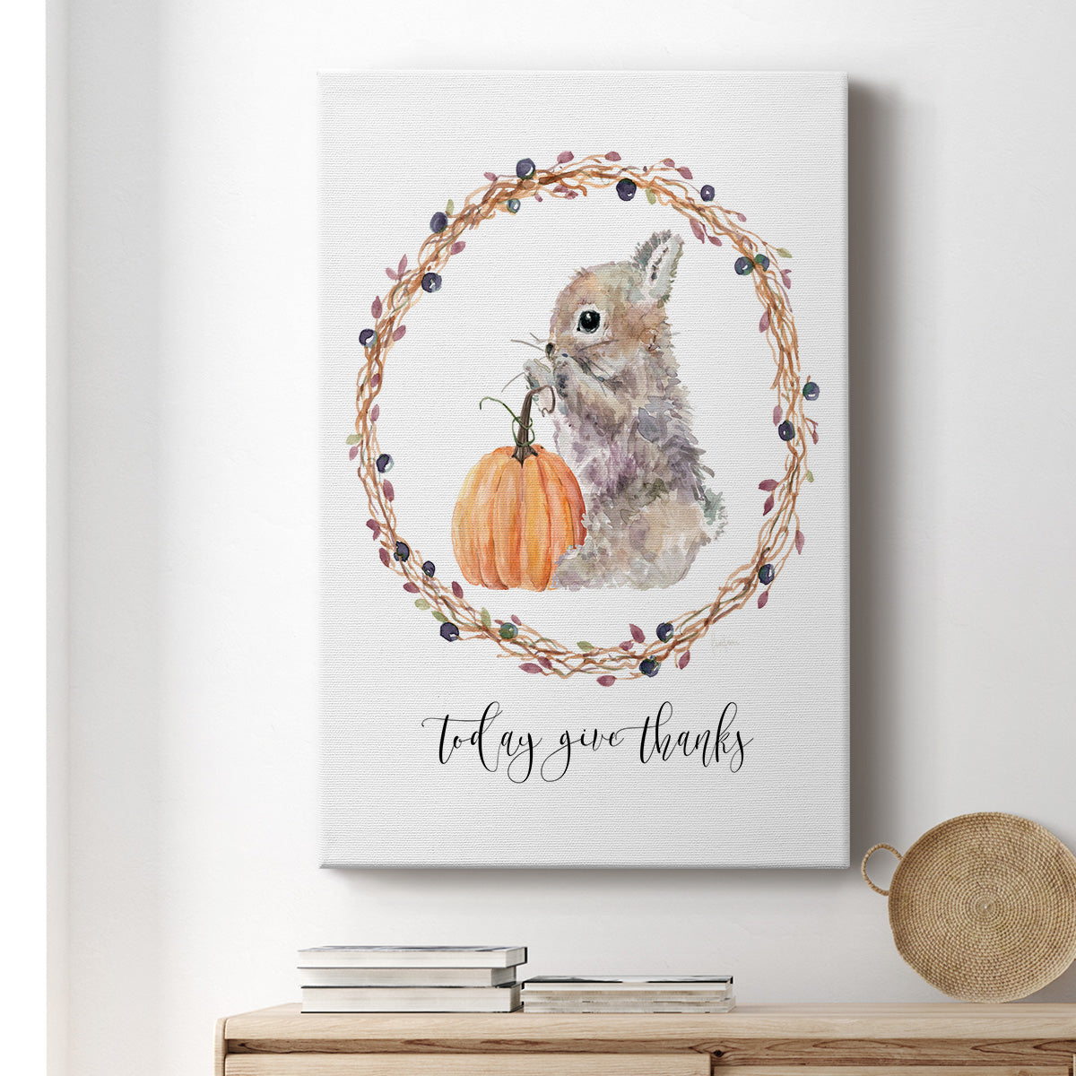 Harvest Home Bunny - Canvas Art Print