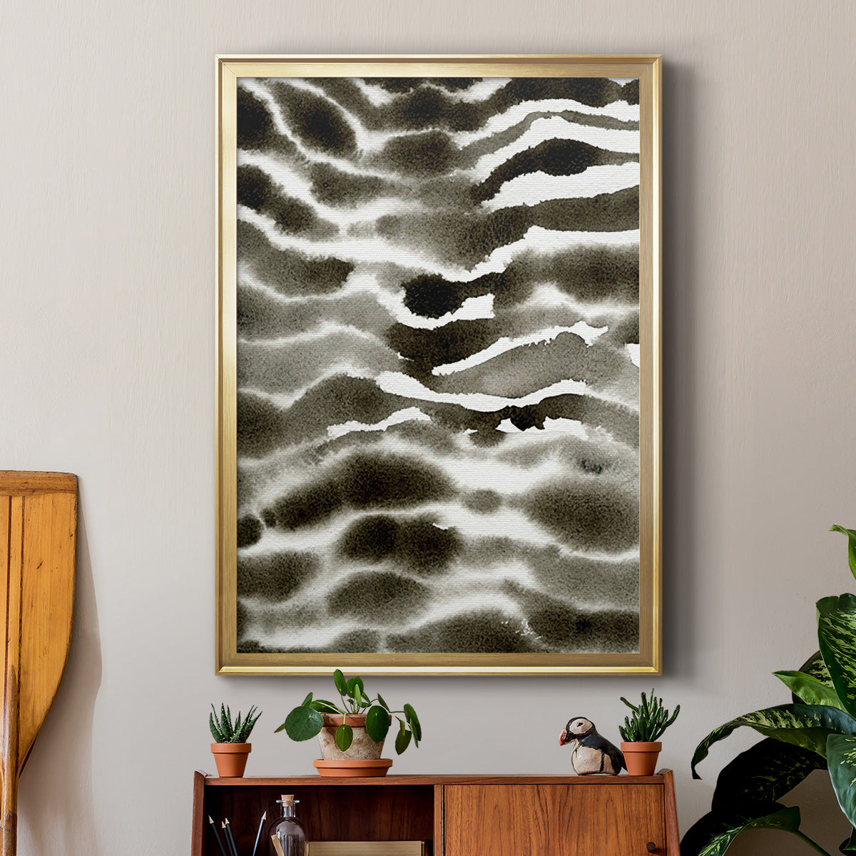 Jungle Stripe II - Modern Framed Canvas Print