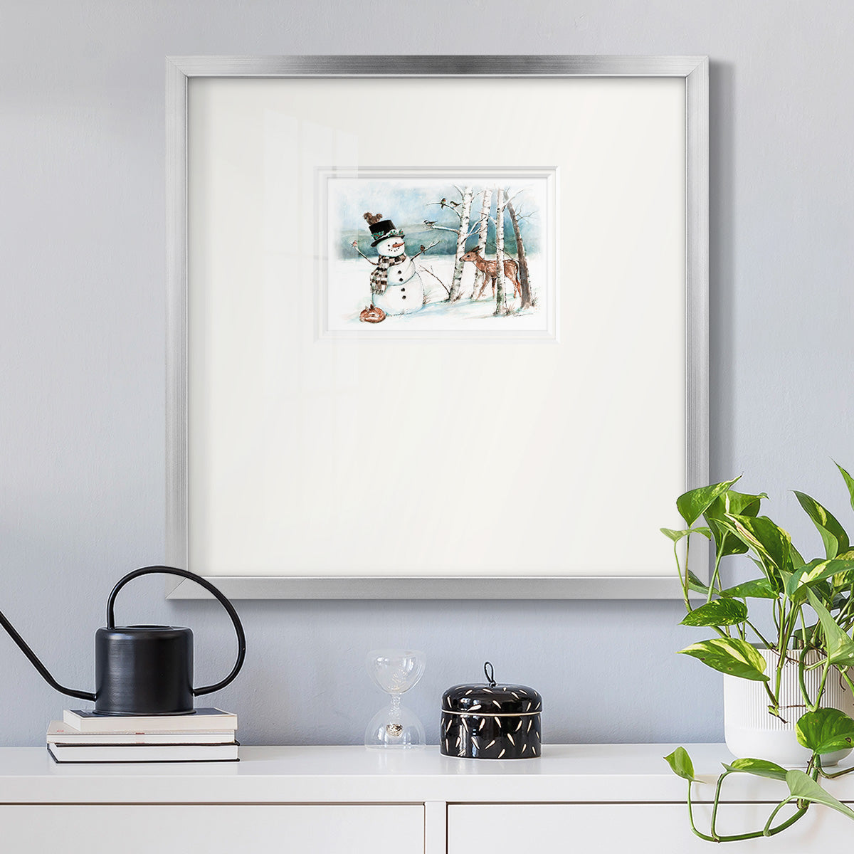 Snow Friends Premium Framed Print Double Matboard