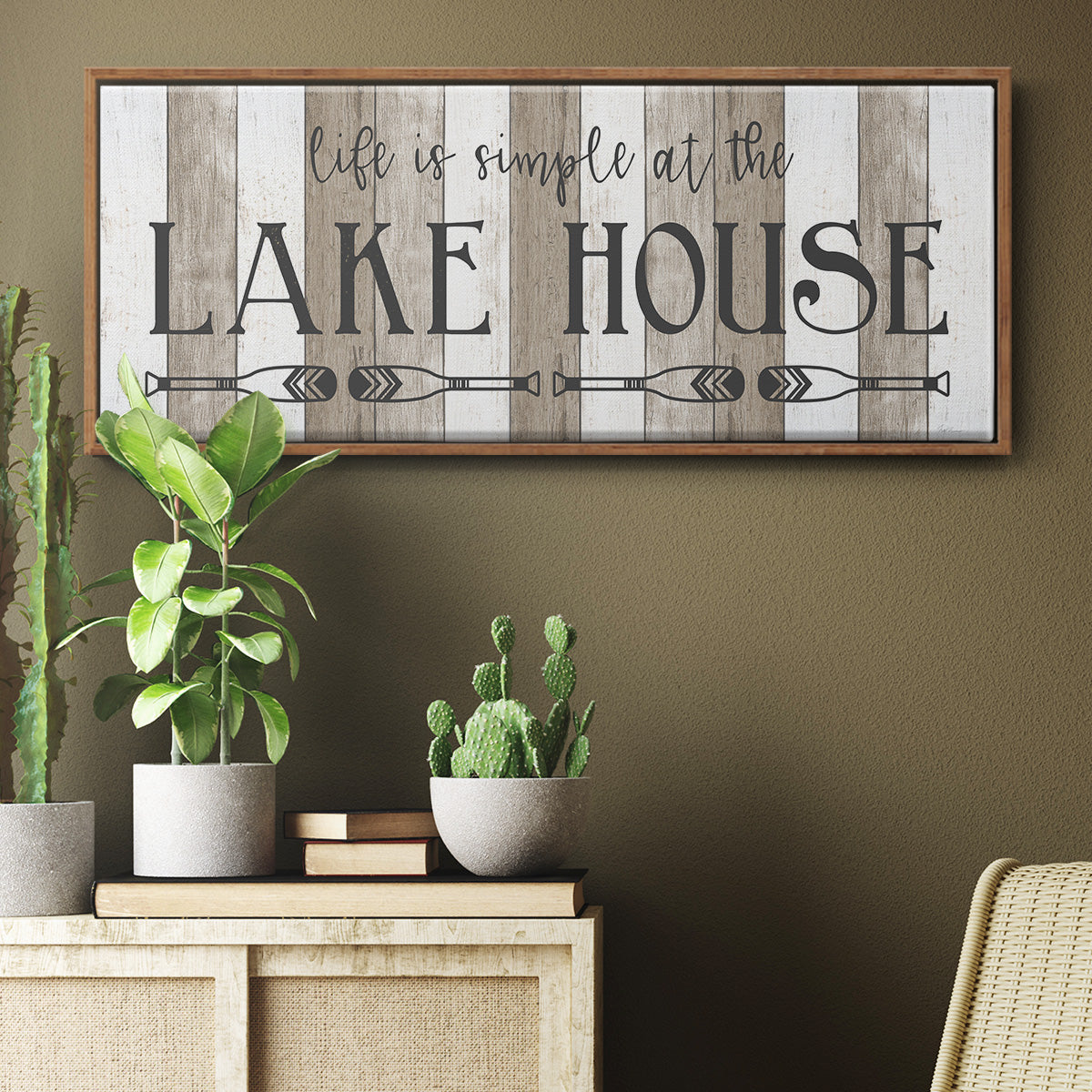 Simple at the Lake House - Floater Framed Canvas Print