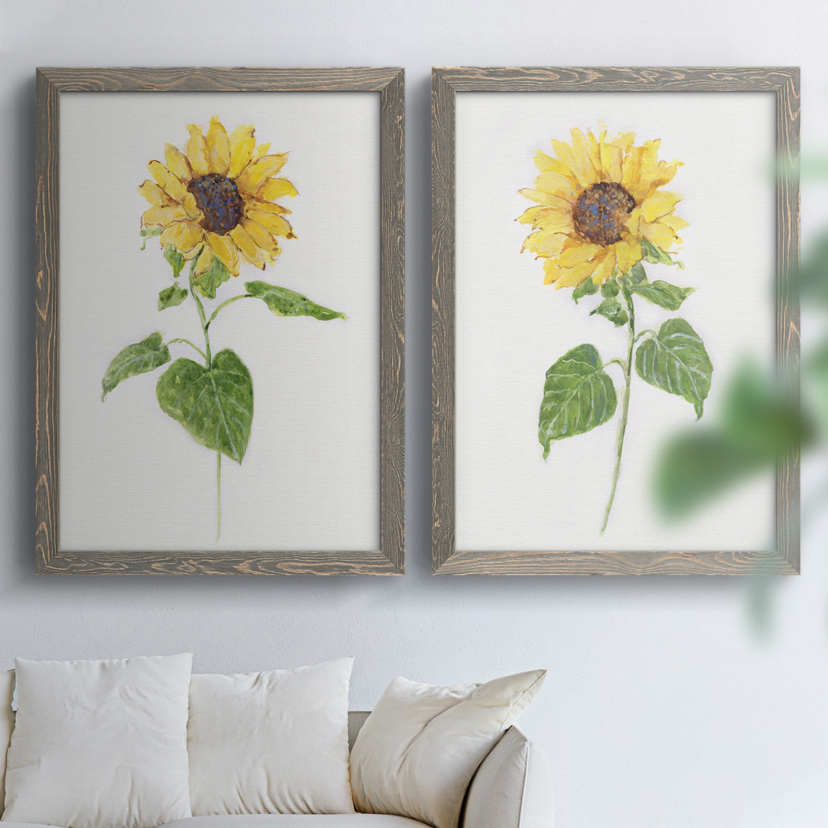 Sunflower I   - Premium Framed Canvas 2 Piece Set - Ready to Hang