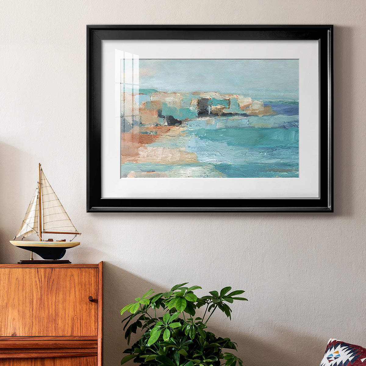 Turquoise Cliff Wall I Premium Framed Print - Ready to Hang