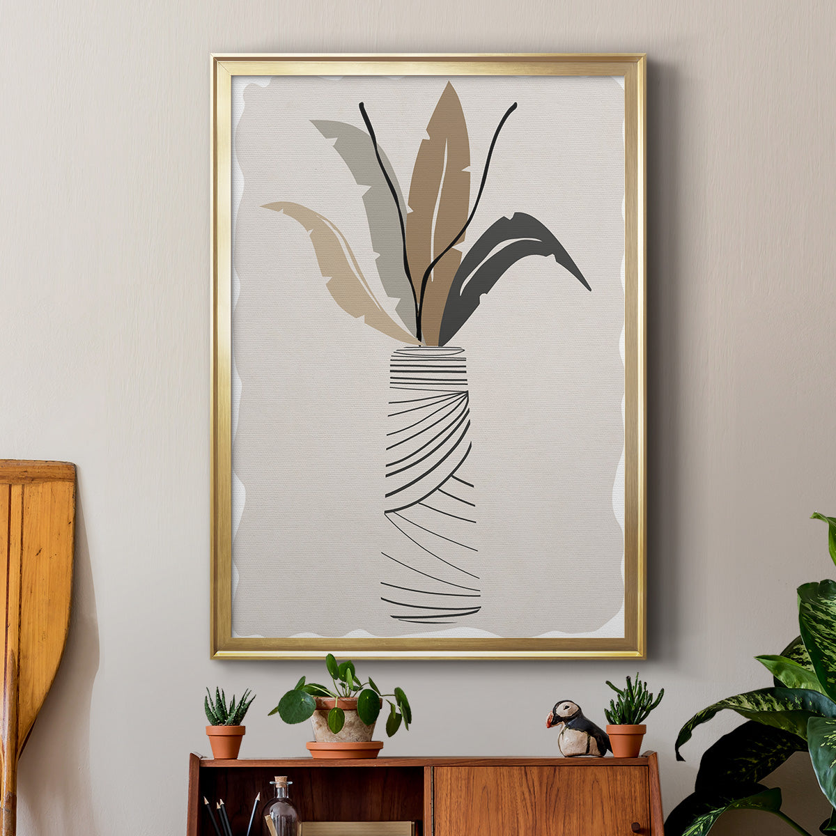 Palm Arrangement II - Modern Framed Canvas Print
