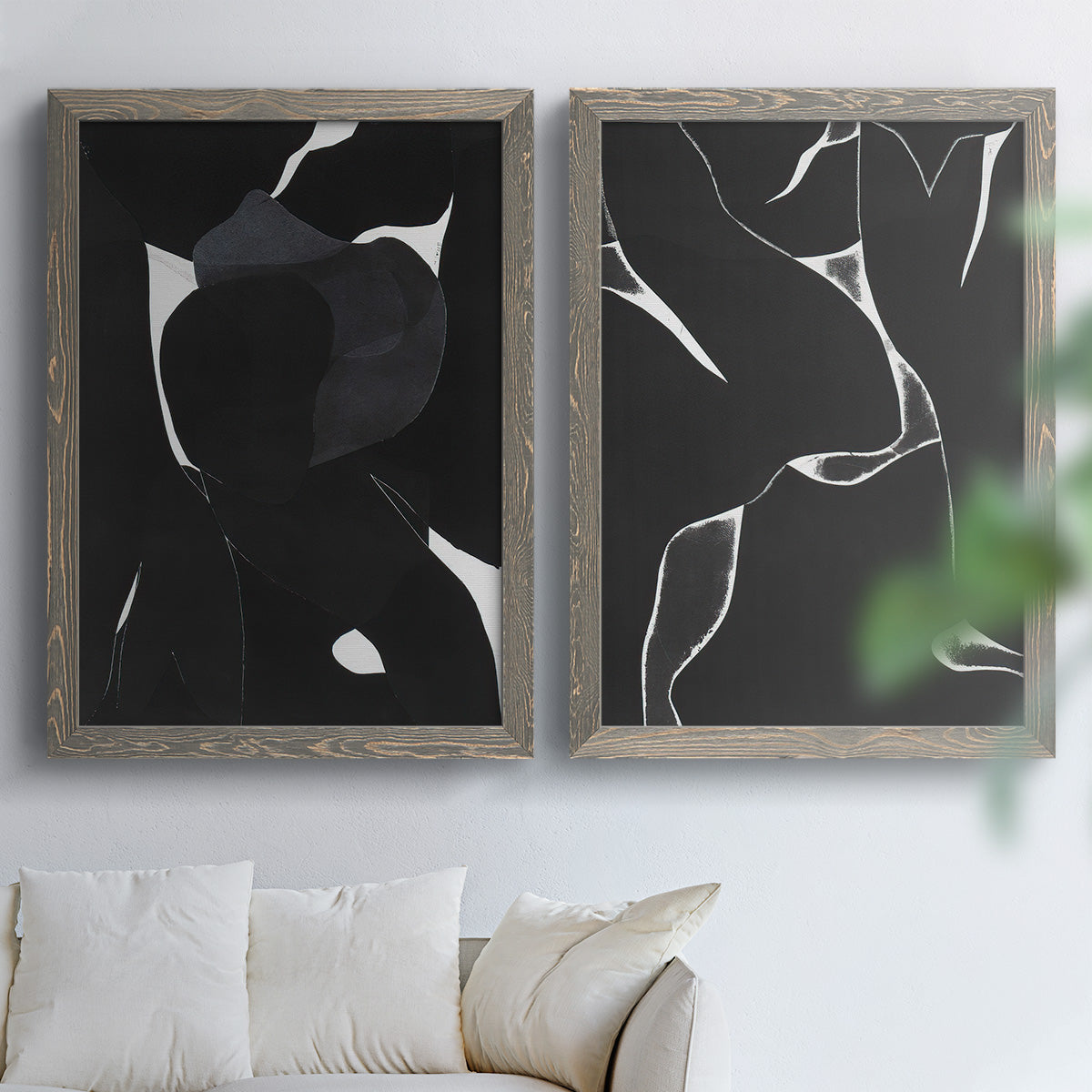 Night Bloom I - Premium Framed Canvas 2 Piece Set - Ready to Hang