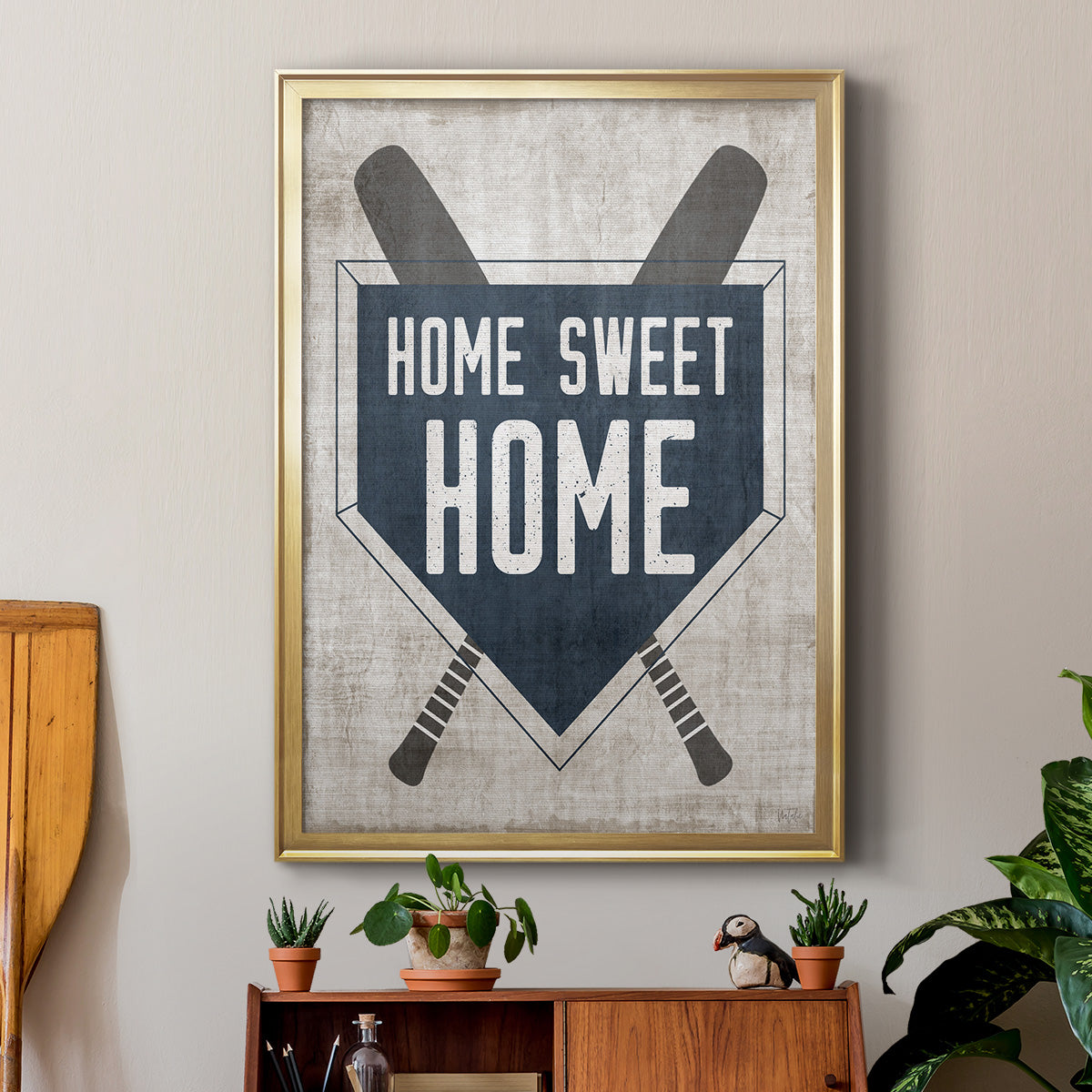 Home Sweet Home Base - Modern Framed Canvas Print