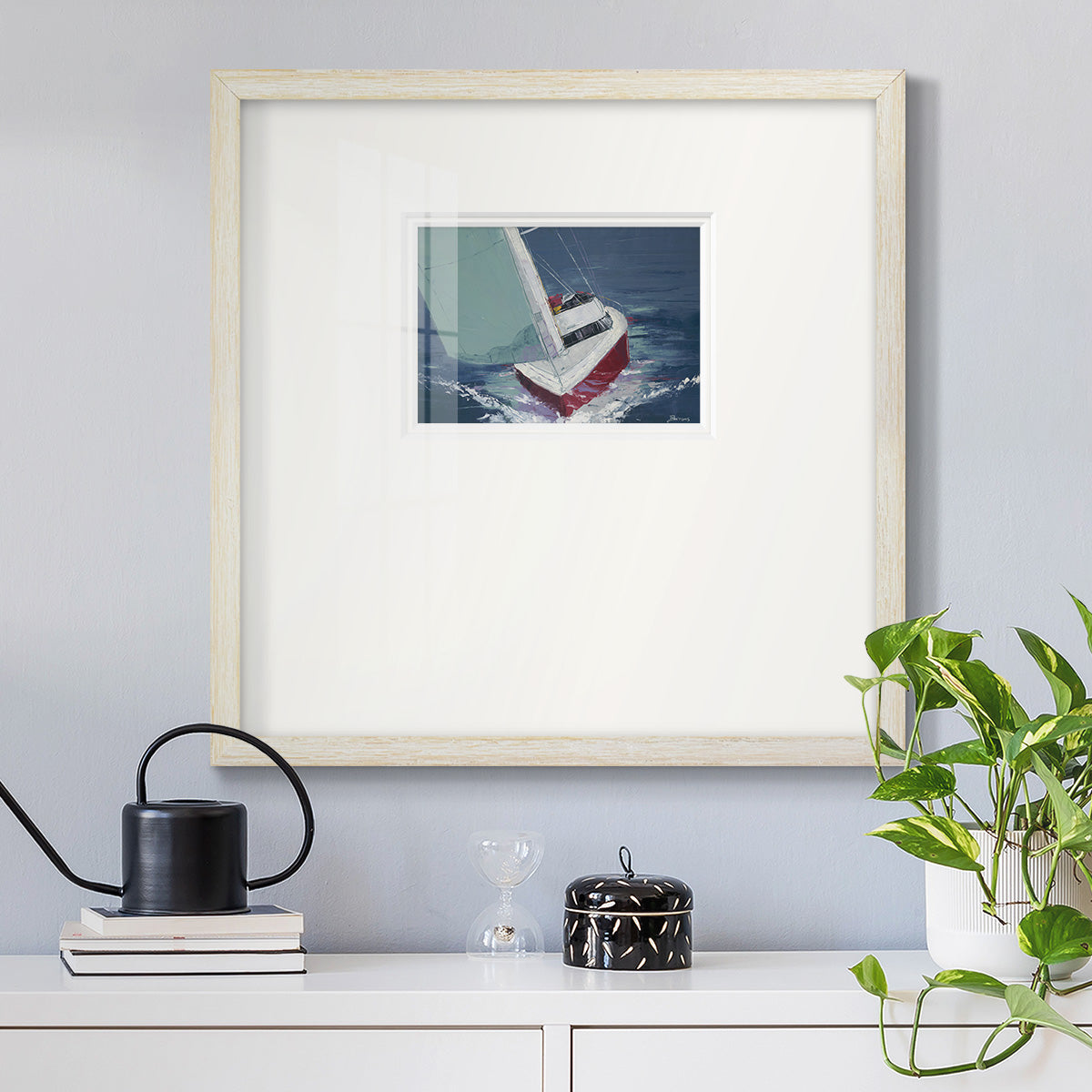 Day Sailing Premium Framed Print Double Matboard