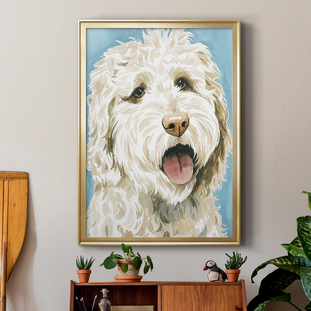 Labradoodle II - Modern Framed Canvas Print