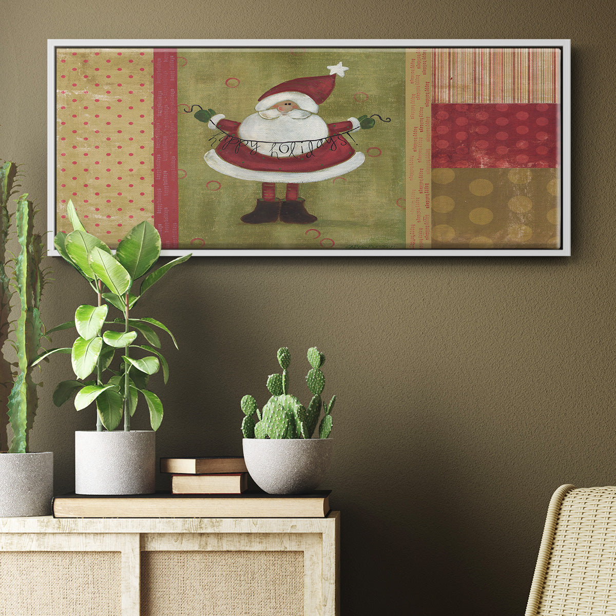 Holiday Santa - Floater Framed Canvas Print